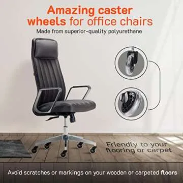 Replacement Office Chair Wheels Set - Universal Fit, Smooth & Silent