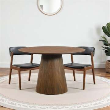 Ashcroft Furniture Co Brixton Solid Wood Round 35.4" Dining Table in Walnut
