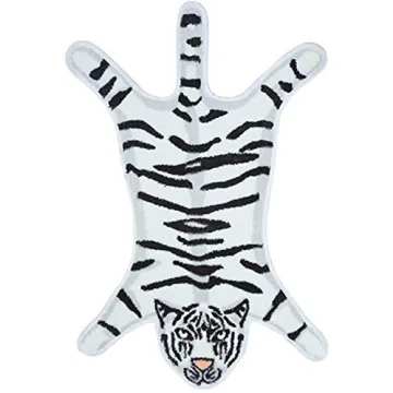 Cute Faux Tiger Print Rug, 21.65x33.5 in, Kids Home Decor Soft Carpet