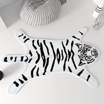 Tiger Print Rug for Kids, Cute Faux Animal Area Rug