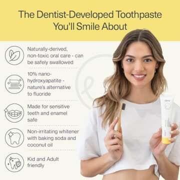 ELIMS Nano Hydroxyapatite Fluoride Free Toothpaste - Xylitol Remineralizing Toothpaste for Whitening...