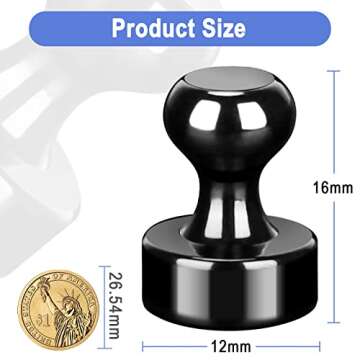 LEASEN Refrigerator Magnets, 12pcs Magnetic Push Pins,Magnets for Fridge, Black Metal Brushed Nickel Perfect for Whiteboard, Map,Office Magnets,Fridge Magnet, Kitchen Home School Classroom