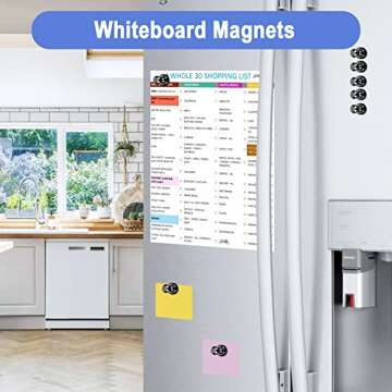 LEASEN Refrigerator Magnets, 12pcs Magnetic Push Pins,Magnets for Fridge, Black Metal Brushed Nickel Perfect for Whiteboard, Map,Office Magnets,Fridge Magnet, Kitchen Home School Classroom