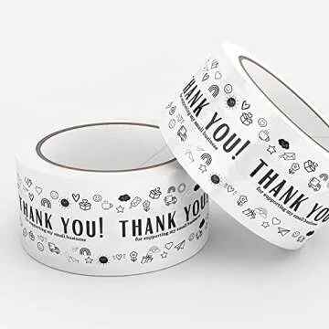 Mobiusea Creation Thank You for Supporting My Small Business Packing Tape | 1.88 Inch x 54 Yard | 3-Pack | Shipping Tape for Small Business Packaging Supplies, Cute Packing Tape Moving Supplies