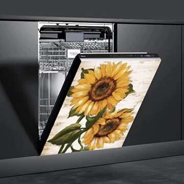 MLGB Retro Sunflower Kitchen Sticker Decor Dishwasher Cover Magnet, You are My Sunshine Dish Washer ...