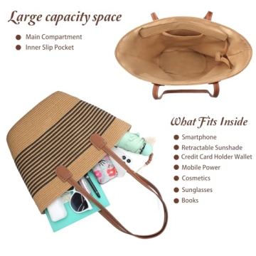 Shop iSamzan Straw Beach Tote Bag for Women, Ideal Summer Accessory