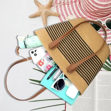 Shop iSamzan Straw Beach Tote Bag for Women, Ideal Summer Accessory