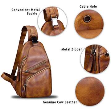Genuine Leather Sling Bag for Stylish Organization
