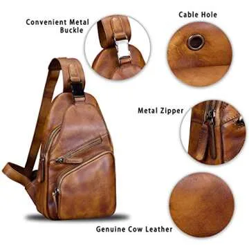 Genuine Leather Sling Bag for Stylish Organization