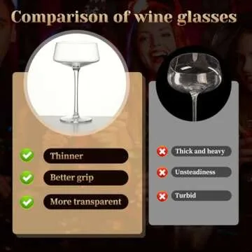 Bouaida Coupe Glasses Set of 6, Vintage Martini Glasses Set of 6, 8.8 Oz Coupe Cocktail Glasses, Cute Cocktail Glasses, Espresso Martini Glasses, Perfect for Bar, Parties and Gift