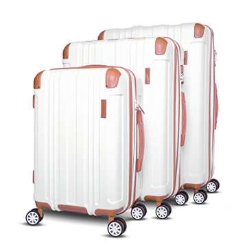 Gabbiano Bravo 3 Piece Hardside Luggage Set for Traveling