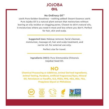 Desert Essence Jojoba Oil for Skin, Hair & Makeup