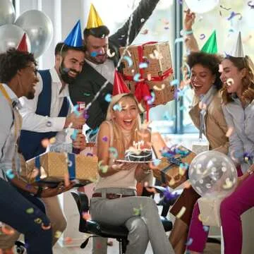 Sumind Colorful Birthday Party Hats Party Cone Hats Metallic Foil Cone Hats Birthday Paper Hats (15)