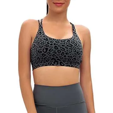 Stylish RUNNING GIRL Sports Bras - Leopard Print Padded Support