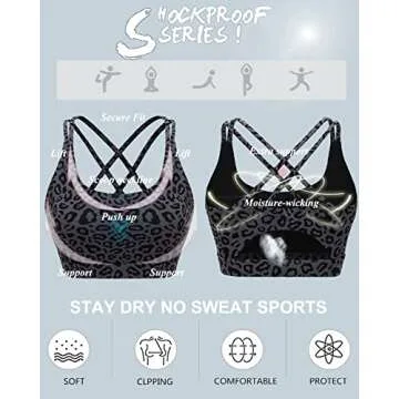 Stylish RUNNING GIRL Sports Bras - Leopard Print Padded Support