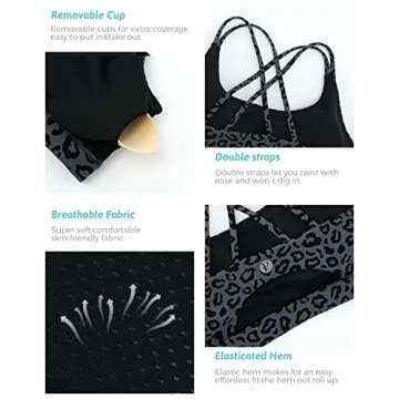 Stylish RUNNING GIRL Sports Bras - Leopard Print Padded Support