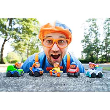 Blippi Mini Mobiles, 5 Pack Mini Vehicles - Features Character Toy Figure In Each Vehicle: Mobile/Ca...