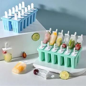 Silicone Popsicle Molds - 12 Easy Release Cavities