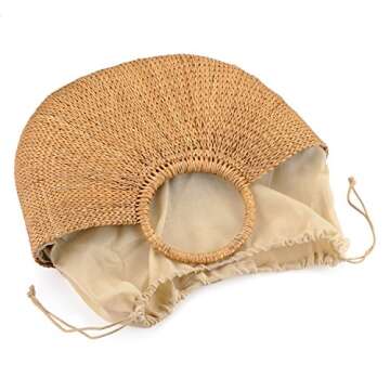 Woven Straw Handbag Summer Beach Tote Bag for Women
