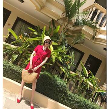 Woven Straw Handbag Summer Beach Tote Bag for Women