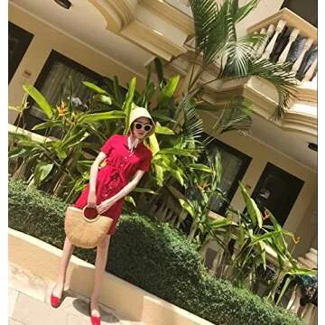 Woven Straw Handbag Summer Beach Tote Bag for Women