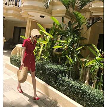 Woven Straw Handbag Summer Beach Tote Bag for Women