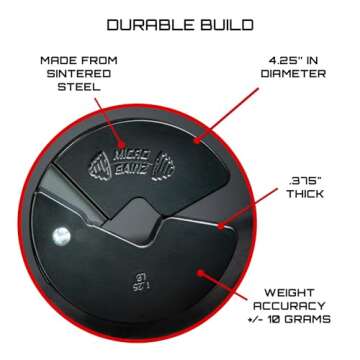 Micro Gainz Dumbbell Fractional 1.25lb Weight Plate, Ideal for Micro Loading, (Choose Color) 2 Piece Fractional Weight Plates, Designed for Dumbbell Training, Made In USA (Black)