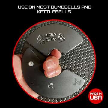 Micro Gainz Dumbbell Fractional 1.25lb Weight Plate, Ideal for Micro Loading, (Choose Color) 2 Piece Fractional Weight Plates, Designed for Dumbbell Training, Made In USA (Black)