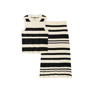 Arach&Cloz Womens Two Piece Sets 2025 Bodycon Dresses Summer Outfits Tank Top and Midi Skirt Suits Sweater