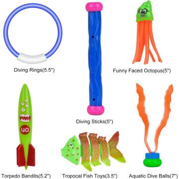 28 Pcs Balnore Underwater Swimming Pool Toys
