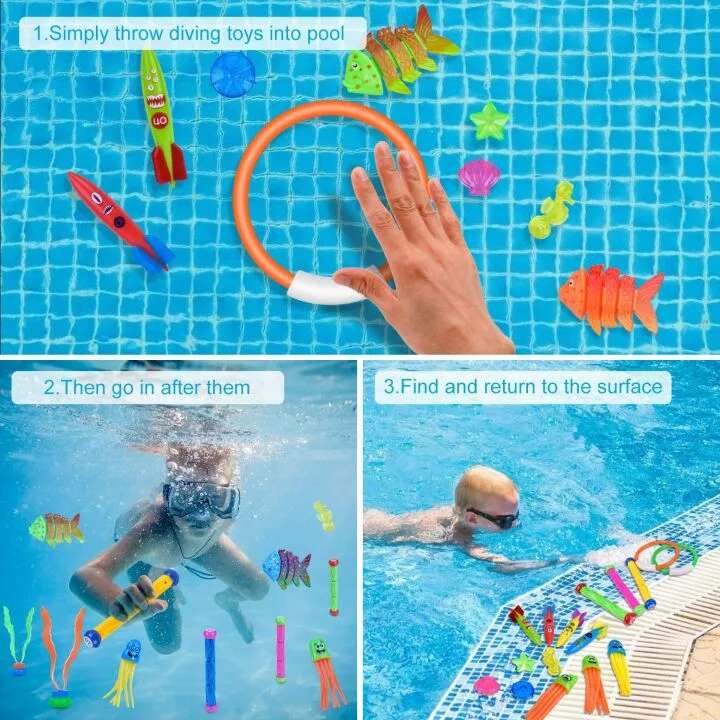 28 Pcs Balnore Underwater Swimming Pool Toys