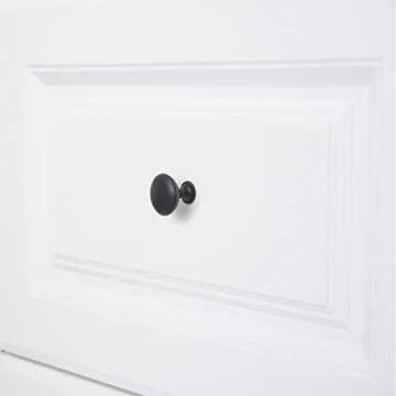 Stylish Flat Black Cabinet Knobs - 10-Pack by Amazon Basics