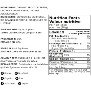 Food to Live Organic Antioxidant Mix Sprouting Seeds 1 Pound