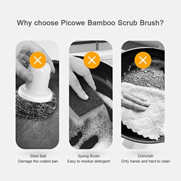 Eco-Friendly Bamboo Dish Scrub Brush Set for Natural Cleaning