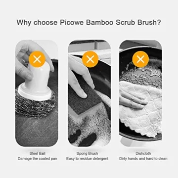 Eco-Friendly Bamboo Dish Scrub Brush Set for Natural Cleaning