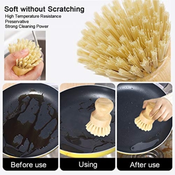 Eco-Friendly Bamboo Dish Scrub Brush Set for Natural Cleaning