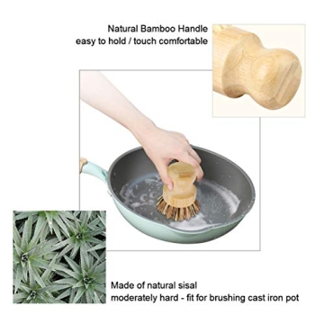 Eco-Friendly Bamboo Dish Scrub Brush Set for Natural Cleaning