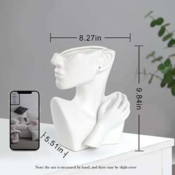 GAOBEI Ceramic Head Planter Vase for Home and Garden