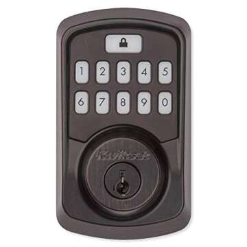 Kwikset 99420-002 Aura Bluetooth Programmable Keypad Door Lock Deadbolt Featuring SmartKey Security, Venetian Bronze