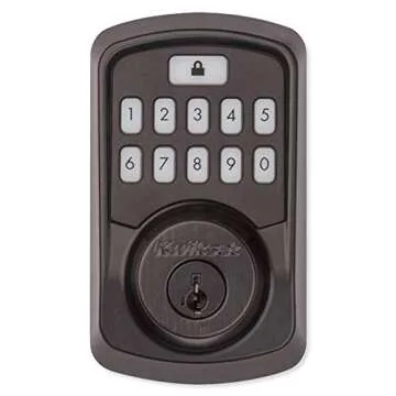 Kwikset 99420-002 Aura Bluetooth Programmable Keypad Door Lock Deadbolt Featuring SmartKey Security, Venetian Bronze