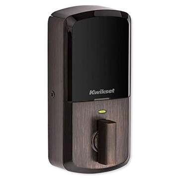 Kwikset 99420-002 Aura Bluetooth Programmable Keypad Door Lock Deadbolt Featuring SmartKey Security, Venetian Bronze