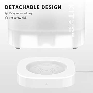 PETKIT New Cat Water Fountain with Wireless Pump, Ultra Quiet 65oz/1.85L Pet Water Fountain for Cats and Dogs Inside, Detachable Design Easy to Clean and Assemble, Filters Included