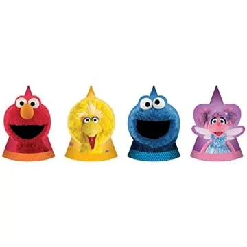 Celebrate with Amscan Sesame Street Birthday Party Supplies Bundle - 16 Count Hats!