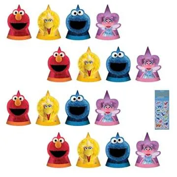 Amscan Sesame Street Birthday Party Supplies - 16 Hats