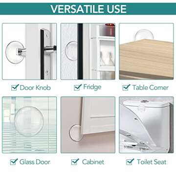 Door Stoppers Wall Protector, 6PCS Self Strong Adhesive Door Knob Wall Protector, Quiet, Shock Absorbent Gel for Home, Office, Wall Protectors from Door Knobs (Round 1.57inch, Clear)