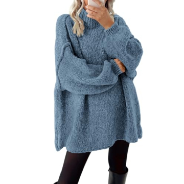 BTFBM Women's Long Pullover Sweaters 2024 Fall Winter Mock Neck Long Sleeve Thick Oversized Casual K...