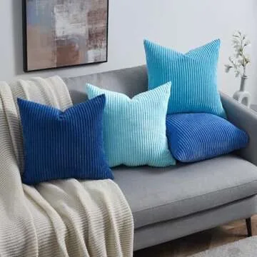 Topfinel Blue Throw Pillow Covers Set of 4 for Home Decor