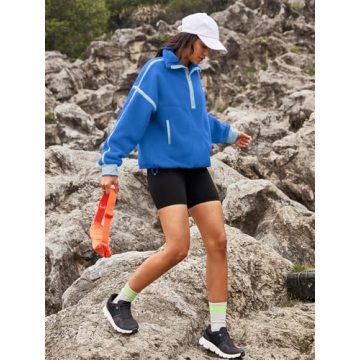 Panadila Womens Half Zip Sherpa Fleece Pullover for Comfort