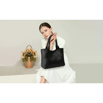 Stylish Queenoris Vegan Leather Woven Tote for Women
