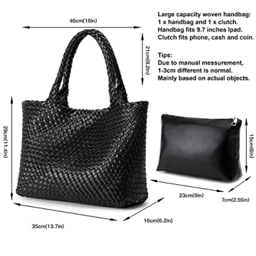 Stylish Queenoris Vegan Leather Woven Tote for Women